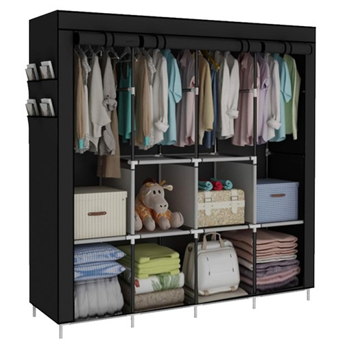 Large fabric canvas wardrobe - canvas,