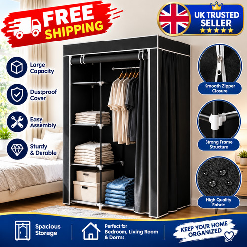 Portable wardrobe closet 6 - 64",