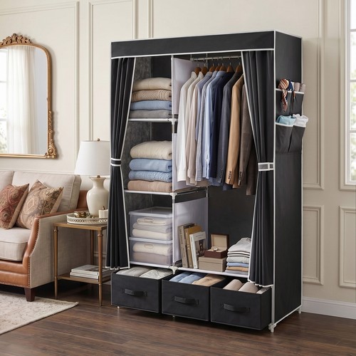Portable wardrobe closet non - wardrobe,