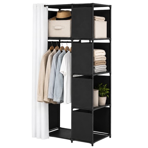 Portable fabric wardrobe with - portable,