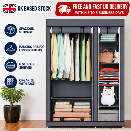 Portable fabric wardrobe - 67",
