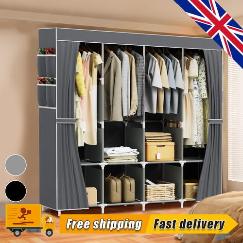 Large fabric canvas wardrobe - fabric,