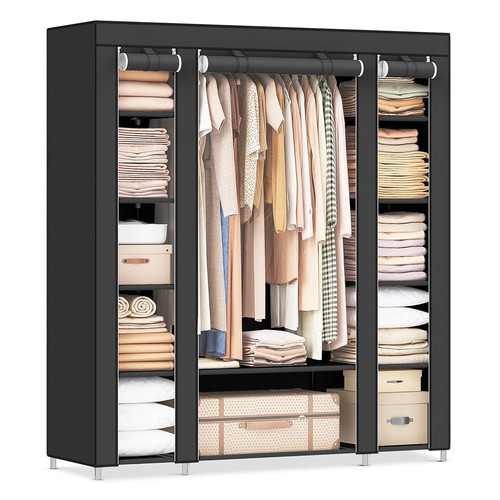 Large fabric canvas wardrobe - fabric,