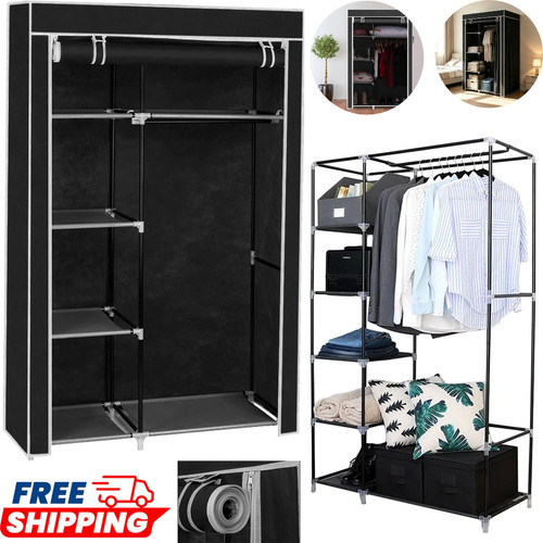 Large fabric canvas wardrobe - large,