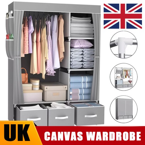 Large fabric canvas wardrobe - large,