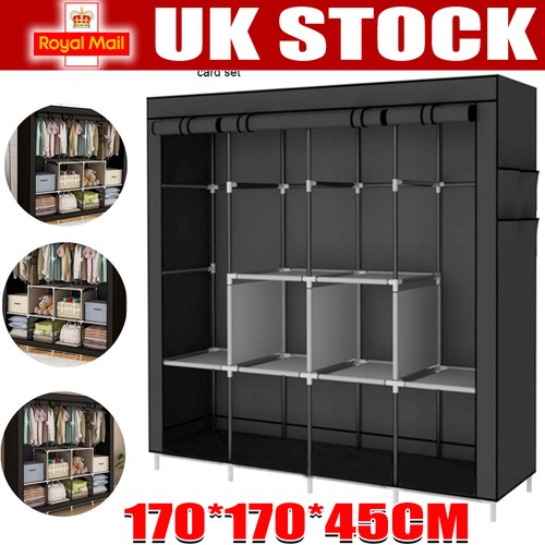 Large canvas fabric wardrobe - canvas,