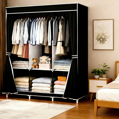 Large fabric canvas wardrobe - fabric,
