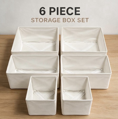 6pc foldable fabric storage - foldable,