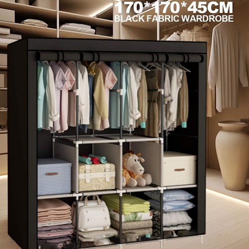 Large fabric canvas wardrobe - fabric,