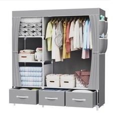 Large Fabric Canvas Wardrobe