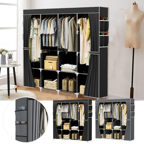 Large fabric canvas wardrobe - fabric,