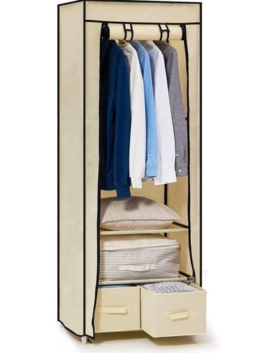 Single fabric canvas wardrobe - canvas,