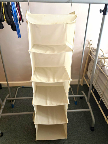 White fabric hanging wardrobe - white,