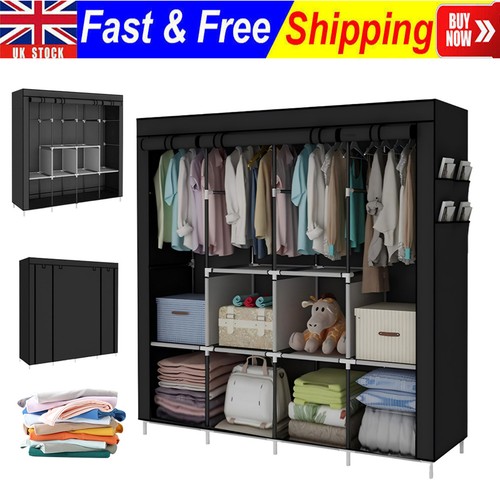 Large canvas fabric wardrobe - large,