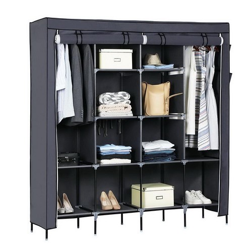 Large fabric wardrobe - wardrobe, closet