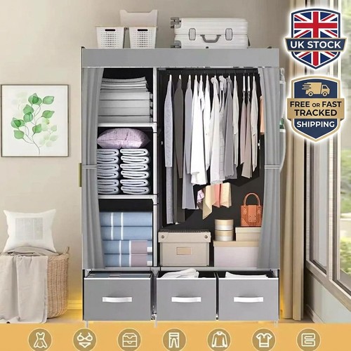 Large canvas wardrobe - large, clothes