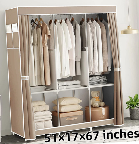 Large fabric canvas wardrobe - large,