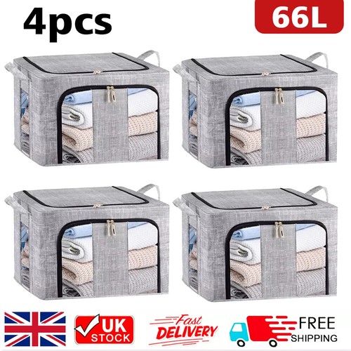 4pcs 66l folding storage box - storage,