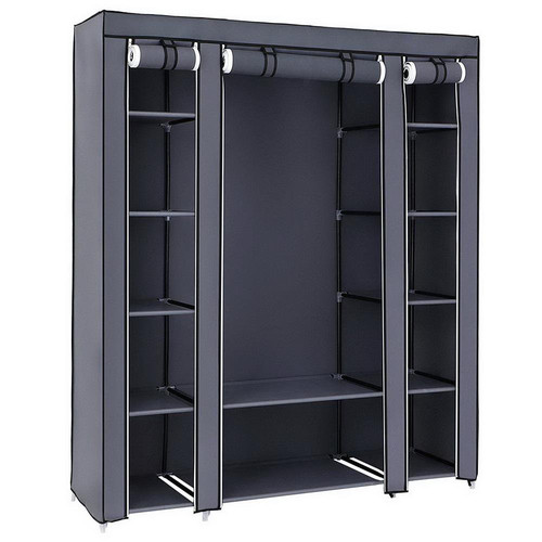 Grey fabric canvas wardrobe - canvas,