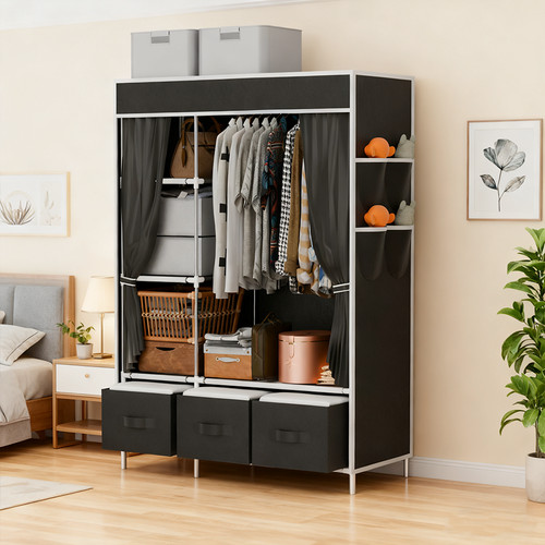 Fabric canvas wardrobe with - fabric,