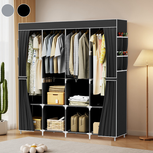 Large fabric canvas wardrobe - large,