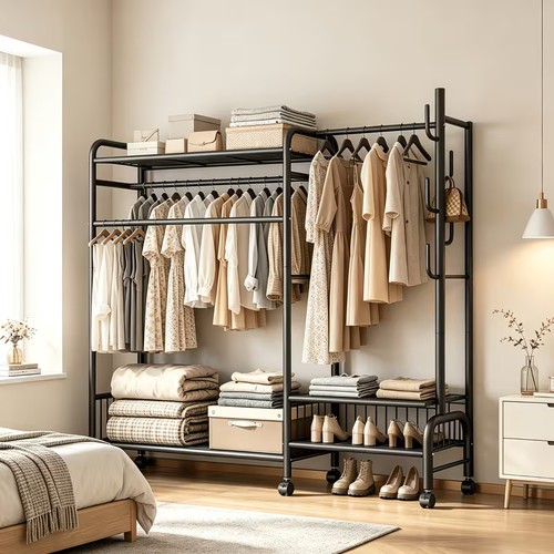 Durable double clothing rack - clothing,
