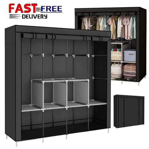 Large fabric canvas wardrobe - large,