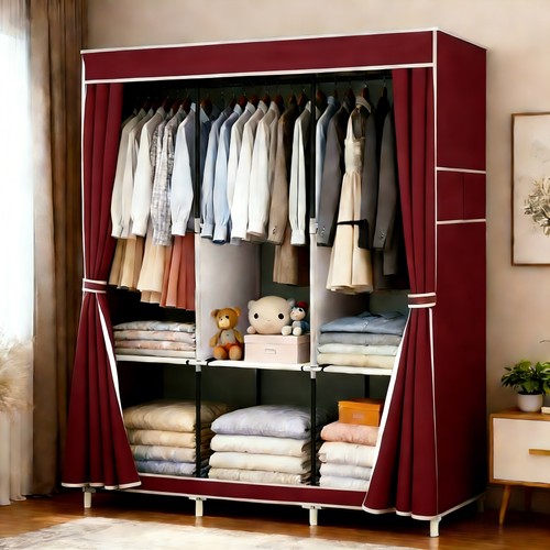 Large fabric canvas wardrobe - fabric,