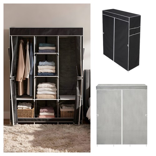 Large fabric canvas wardrobe - fabric,
