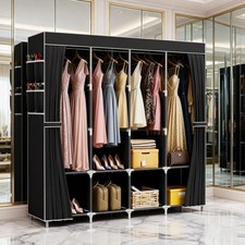 Black Fabric Canvas Wardrobe